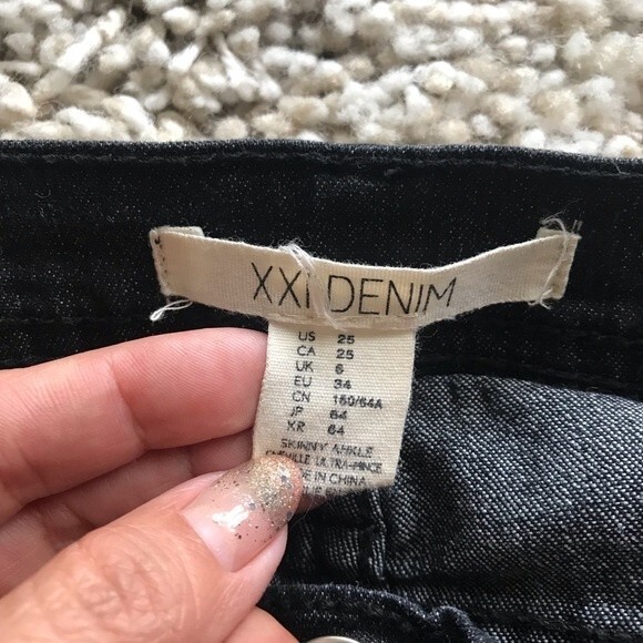 Forever 21 black women Jeans straight leg size 5 vintage 90s - Picture 2 of 4